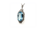 Pendentif Art déco - Pendentif en platine et or blanc 14 carats, aigue-marine et diamants 58 Facettes 11467