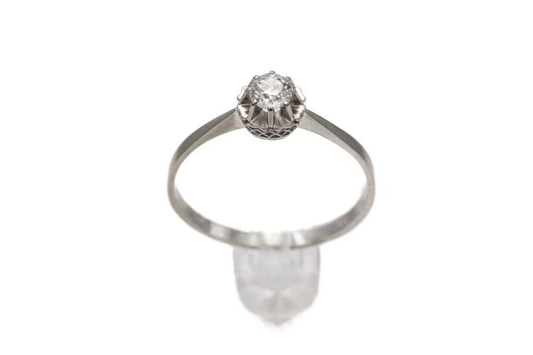 Bague 66 Bague ancienne française en or blanc et diamant 58 Facettes 9366V