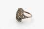 Bague 57 Bague Art déco en or jaune 18 carats et platine avec diamants 58 Facettes 9436