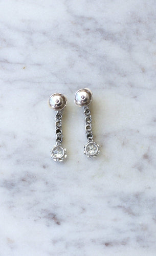 Boucles d'oreilles Art Déco - Boucles d'oreilles en or blanc diamants 58 Facettes