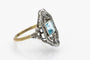 Bague 55 Art Déco - Bague en or jaune, platine, aigue-marine et diamants 58 Facettes 9831