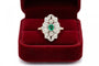 Bague 54 Bague ancienne en or jaune, argent, diamants et émeraude 58 Facettes 9897