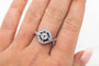 Bague 53 Bague Art déco en or blanc 14 carats avec diamants et saphirs 58 Facettes 10488