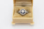 Bague 53 Bague Art déco en or blanc 14 carats avec diamants et saphirs 58 Facettes 10488
