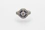 Bague 53 Bague Art déco en or blanc 14 carats avec diamants et saphirs 58 Facettes 10488