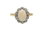Bague 54 Bague vintage en or jaune et platine avec opale et diamants 58 Facettes 10608