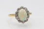 Bague 54 Bague vintage en or jaune et platine avec opale et diamants 58 Facettes 10608