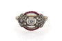 Bague 56 Bague Art déco en or jaune, diamants et rubis synthétiques roses 58 Facettes 9335