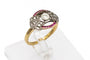 Bague 56 Bague Art déco en or jaune, diamants et rubis synthétiques roses 58 Facettes 9335