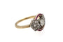 Bague 56 Bague Art déco en or jaune, diamants et rubis synthétiques roses 58 Facettes 9335