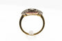 Bague 56 Bague Art déco en or jaune, diamants et rubis synthétiques roses 58 Facettes 9335