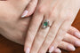 Bague 58 Bague Art déco en or blanc 18 carats avec diamants et émeraude 58 Facettes 10969