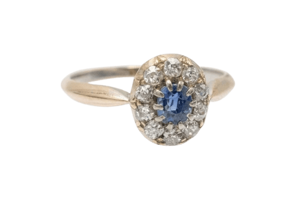 Bague 52 Bague en or jaune, saphir et diamants, milieu du XXe siècle 58 Facettes 11228