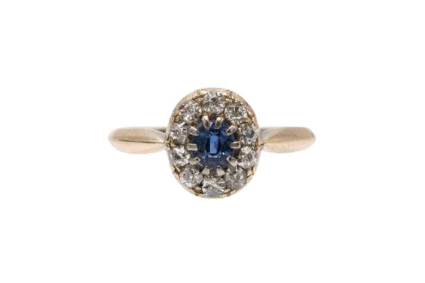 Bague 52 Bague en or jaune, saphir et diamants, milieu du XXe siècle 58 Facettes 11228