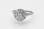 Bague 55 Bague fleur en or blanc et platine sertie de diamants 58 Facettes 11263
