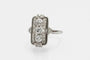 Bague 54 Bague Art déco en or blanc 14 ct et platine, diamants 58 Facettes KLD1