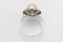Bague 54 Bague en platine 950 ornée d’une perle et de diamants (1,00 ct) 58 Facettes 11328