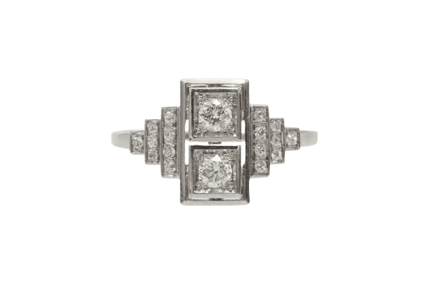 Bague 59 Bague Art déco en platine et diamants taille brillant ancien 58 Facettes 11327
