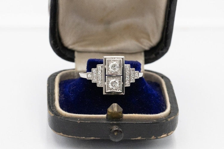 Bague 59 Bague Art déco en platine et diamants taille brillant ancien 58 Facettes 11327