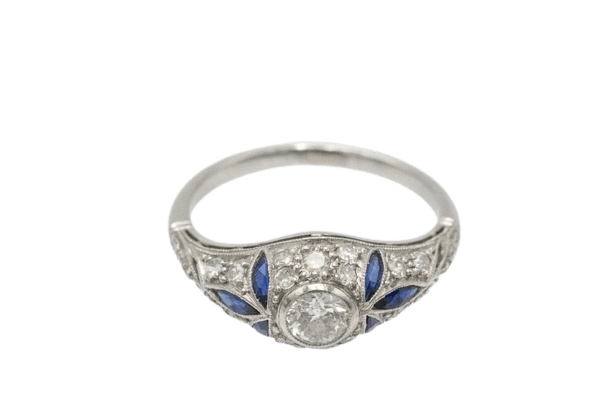 Anello Art Deco con diamanti, anni 1920 