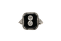 Bague 56 Art déco - Bague en or jaune et blanc, onyx et diamants 58 Facettes 11496