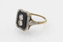 Bague 56 Art déco - Bague en or jaune et blanc, onyx et diamants 58 Facettes 11496