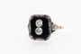 Bague 56 Art déco - Bague en or jaune et blanc, onyx et diamants 58 Facettes 11496