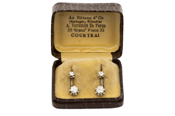 Boucles d'oreilles Boucles d'oreilles en or jaune 14k avec diamants 1,30 ct 58 Facettes 11573