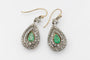 Boucles d'oreilles Boucles d’oreilles anciennes pendantes en or jaune 14 carats, argent, émeraudes et diamants 58 Facettes 11464