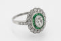 Bague 52 Bague en platine avec diamants et émeraudes 58 Facettes 11080