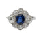 Bague Bague ancienne ovale en or blanc 18 carats, saphir et diamants 58 Facettes 11482