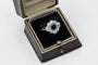 Bague Bague ancienne ovale en or blanc 18 carats, saphir et diamants 58 Facettes 11482