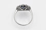 Bague Bague ancienne ovale en or blanc 18 carats, saphir et diamants 58 Facettes 11482