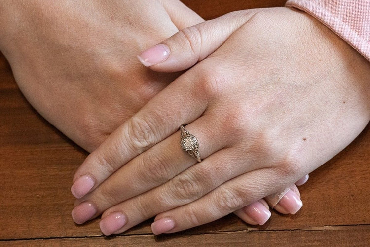 Bague 56 Bague solitaire ancienne en or 18 carats et diamant 0,75 ct 58 Facettes 11153