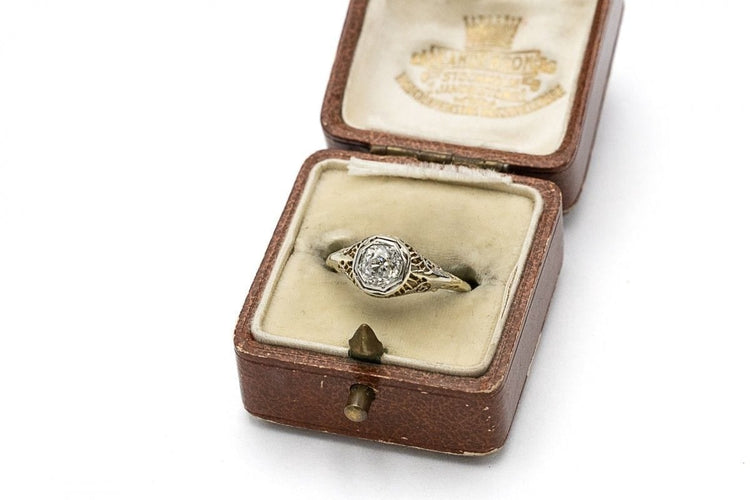 Bague 56 Bague solitaire ancienne en or 18 carats et diamant 0,75 ct 58 Facettes 11153