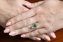 Bague 56 Bague ancienne émeraude et diamants en or jaune 18 carats et platine 58 Facettes 9987