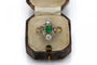 Bague 56 Bague ancienne émeraude et diamants en or jaune 18 carats et platine 58 Facettes 9987
