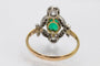 Bague 56 Bague ancienne émeraude et diamants en or jaune 18 carats et platine 58 Facettes 9987