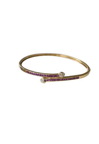 Bracelet Bracelet jonc coeur croisé rubis 58 Facettes