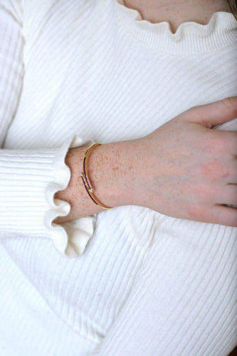 Bracelet Bracelet jonc coeur croisé rubis 58 Facettes