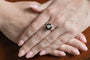 Bague 59 Art déco - Bague en platine avec diamant 0,85 ct et saphir synthétique 58 Facettes 11777