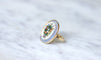 Bague 55 Bague micro-mosaïque bouquet de fleurs en or jaune 58 Facettes