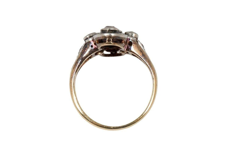 Bague 50.5 Bague Art déco saphir facetté et diamants en or 14 carats et platine 58 Facettes 11769