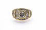 Bague 57 Bague chevalière femme en or jaune 18 carats et diamants 3,15 ct 58 Facettes PLT5
