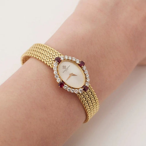 Montre Vacheron Constantin - Montre en or jaune 750 avec diamants et rubis 58 Facettes