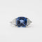 Bague 51 Bague en or blanc 18 carats avec saphir et diamants 58 Facettes