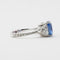 Bague 51 Bague en or blanc 18 carats avec saphir et diamants 58 Facettes