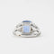 Bague 51 Bague en or blanc 18 carats avec saphir et diamants 58 Facettes