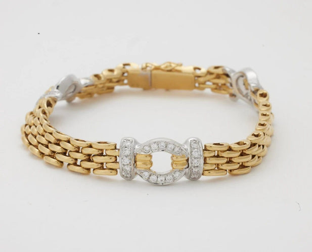 Bracelet Wempe - Bracelet en or jaune et blanc 750/1000, diamants 58 Facettes