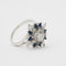 Bague 54 Bague vintage en or blanc 750 avec diamant 1,26 ct et saphir 0,80 ct 58 Facettes